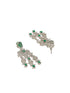 Silver Toned Emerald Green AD Studded Statement necklace Jewellery Set
