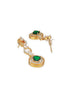 Gold Toned Emerald Green AD Studded Statement Link Pendant Jewellery Set