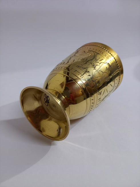 Pure Brass Glass Tumbler for Serving Water 187g(Pack of 6)