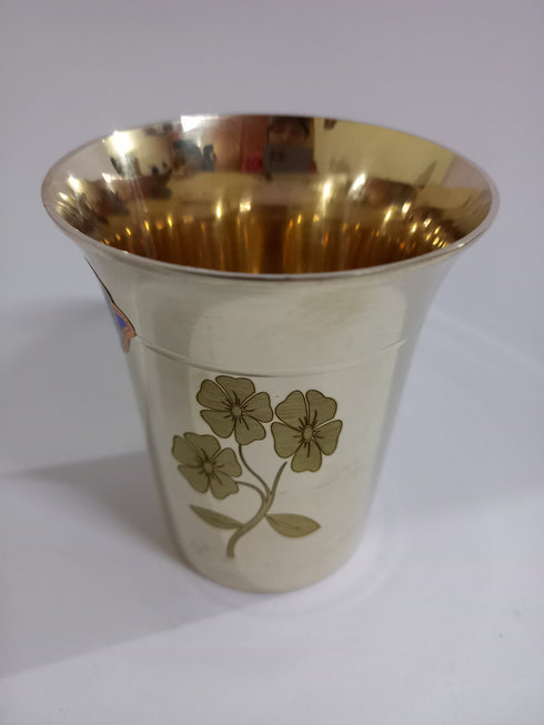 Flower Design Brass Glasses 190g(Pack of 6)