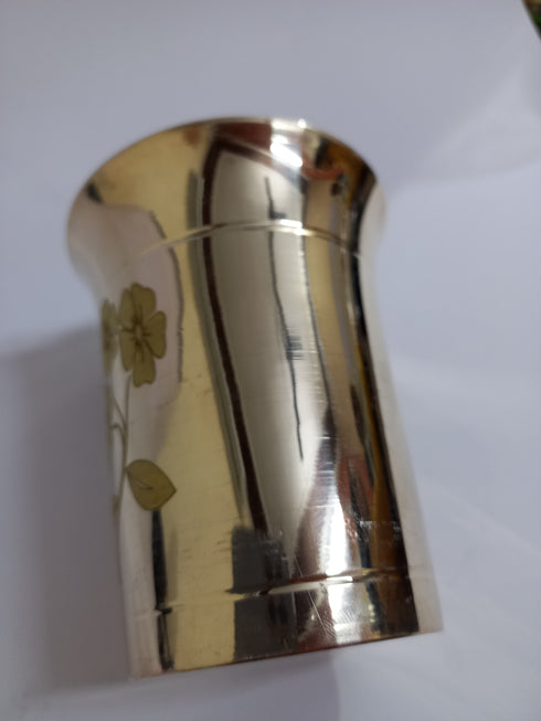 Flower Design Brass Glasses 190g(Pack of 6)