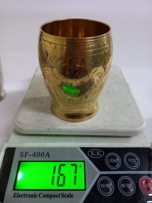 Pure Brass Glass for Serving Water 167g(Pack of 6)