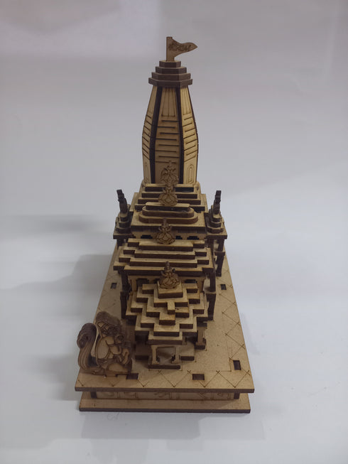 Wooden Ayodhya Ram Mandir with Light
