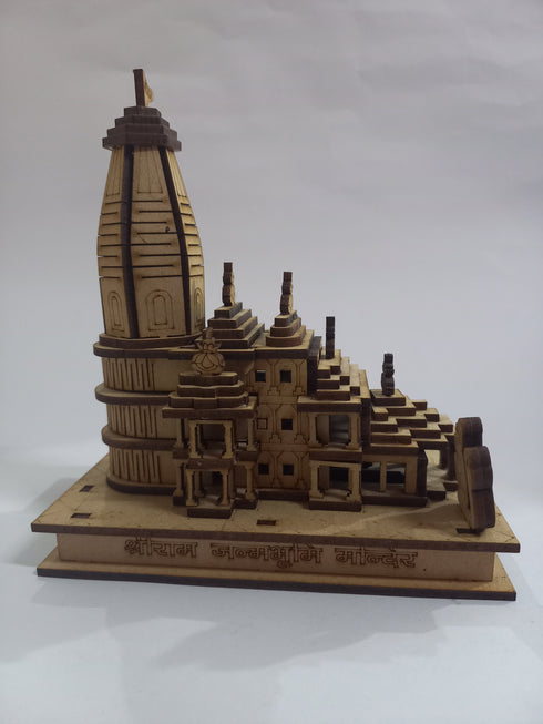 Wooden Ayodhya Ram Mandir with Light