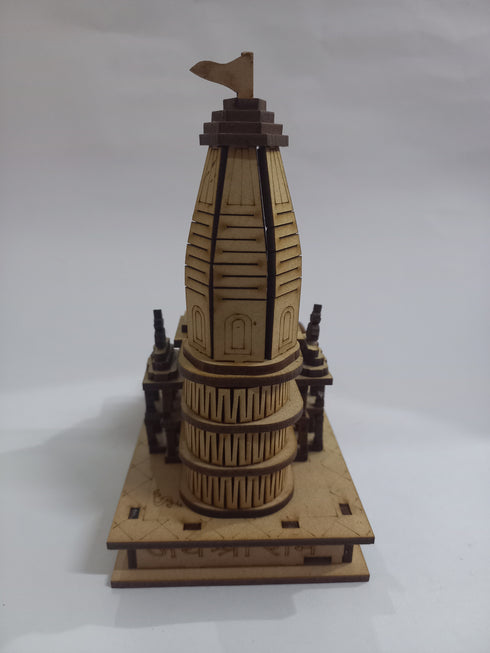 Wooden Ayodhya Ram Mandir with Light