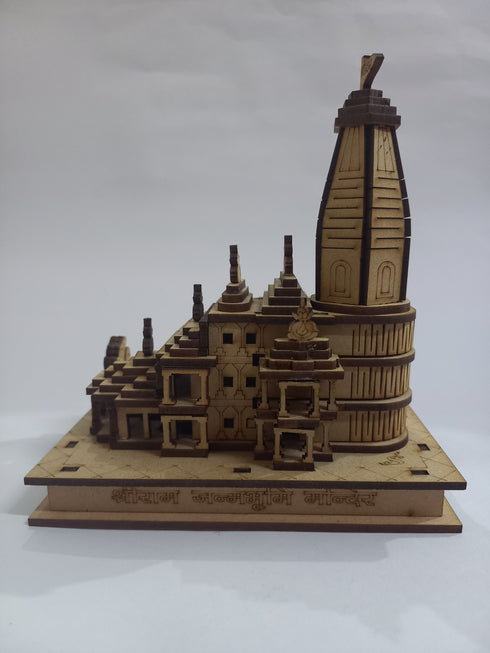 Wooden Ayodhya Ram Mandir with Light