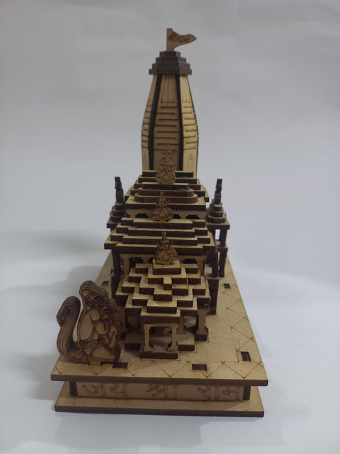 Wooden Ayodhya Ram Mandir with Light