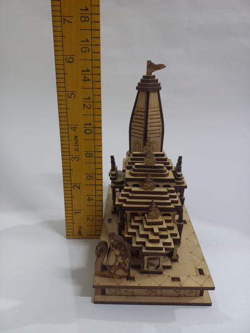 Wooden Ayodhya Ram Mandir with Light