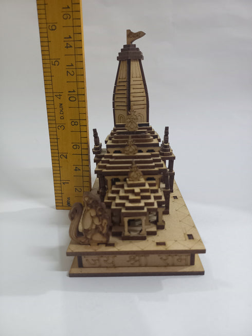 Wooden Ayodhya Ram Mandir with Light