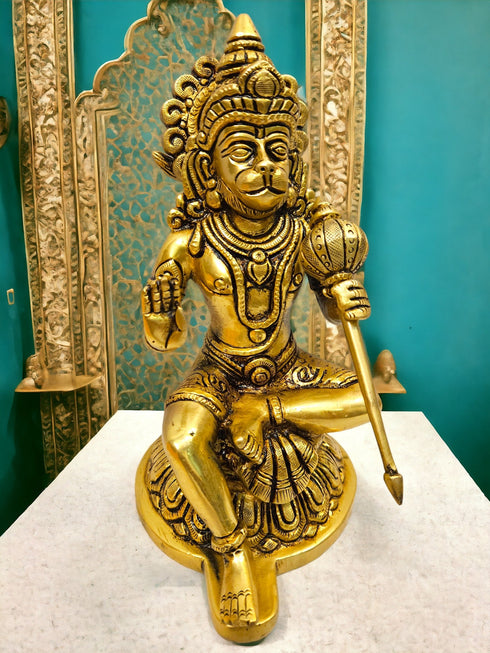 Tamas Brass Hanuman with round Singhasan