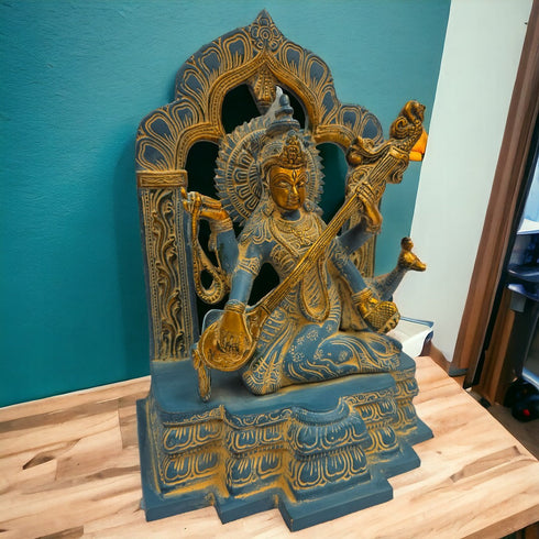 Tamas Brass Turquoise Saraswati Maa|
