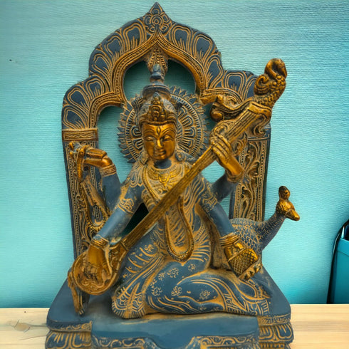 Tamas Brass Turquoise Saraswati Maa|