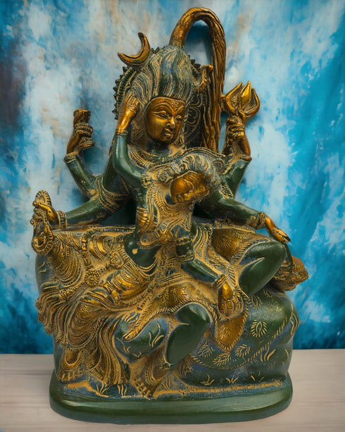 Tamas Brass Turquoise Shiv Parvati Idol