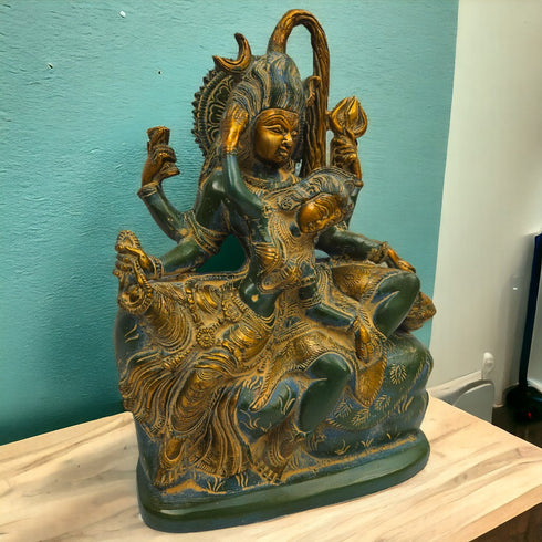 Tamas Brass Turquoise Shiv Parvati Idol
