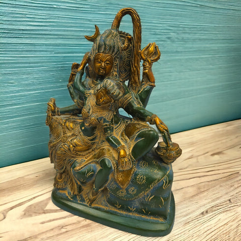 Tamas Brass Turquoise Shiv Parvati Idol