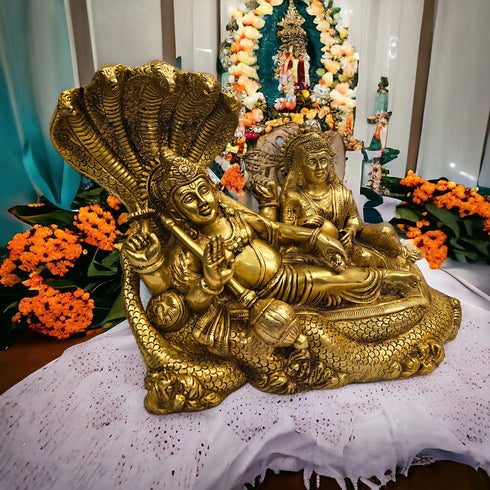 Tamas Brass vishnu lakshmi idol