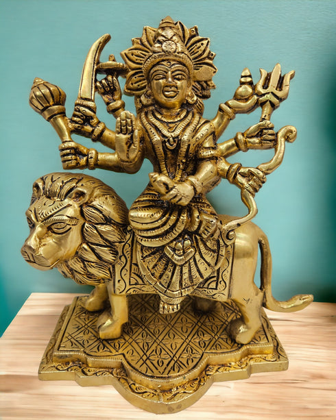 Tamas Brass Durga Mata Stand Home Temple Pooja Statue | Idol