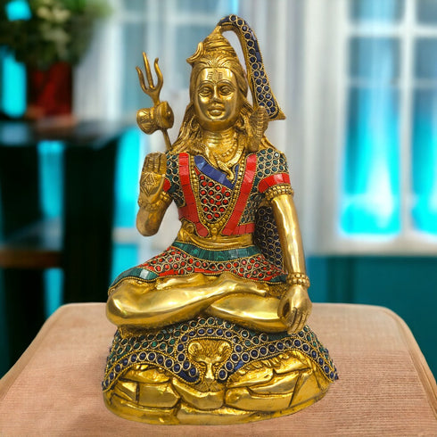 Tamas Brass stoned work shiv ji statue
