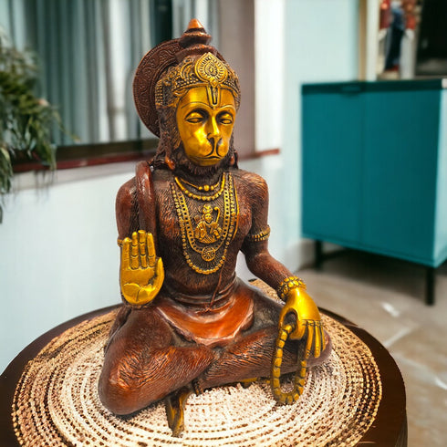 Tamas Hanuman sitting statue |Brown