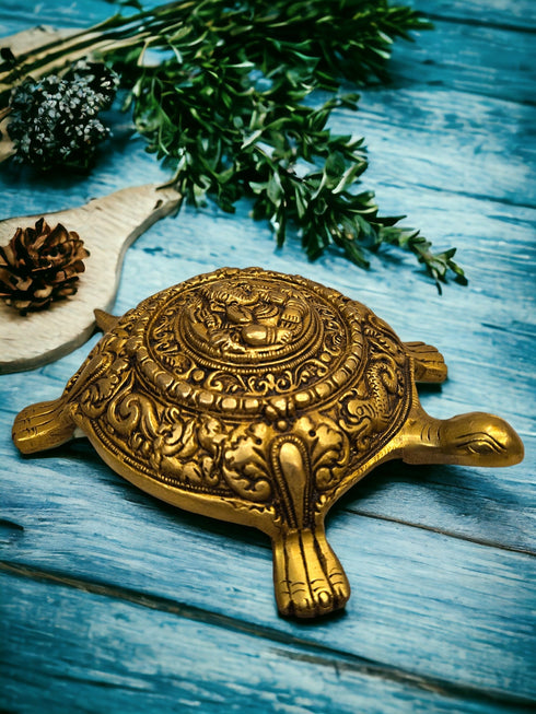 Tamas Brass Kurma Avatar Good Luck Tortoise Statue