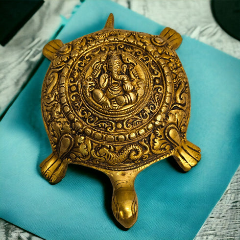 Tamas Brass Kurma Avatar Good Luck Tortoise Statue