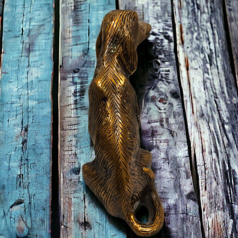 Tamas Brass Dog Decorative Showpiece with Antique Finish (Brown)