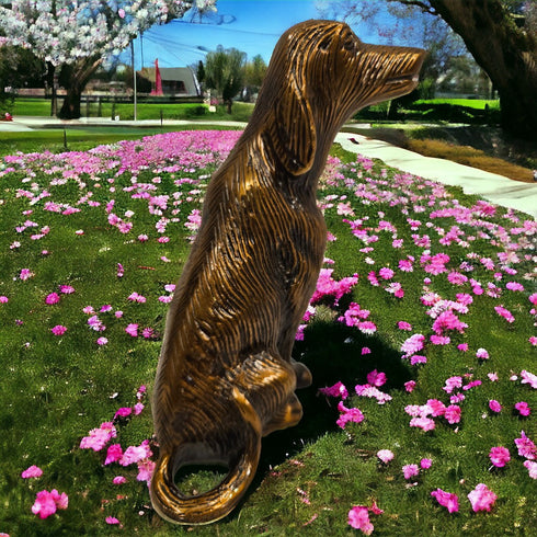 Tamas Brass Dog Decorative Showpiece with Antique Finish (Brown)