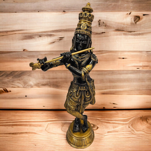 Tamas Brass Black Krishna Statue