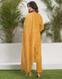Sudathi Yellow Cotton Sequence Straight Kurta Set With Dupatta