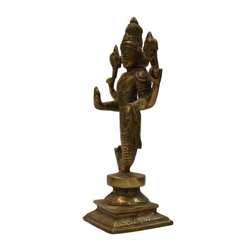 Brass Vishnu Matsya Avatar Statue 1150g