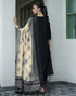 Sudathi Black Chinnon Lace Straight Kurta Set With Dupatta