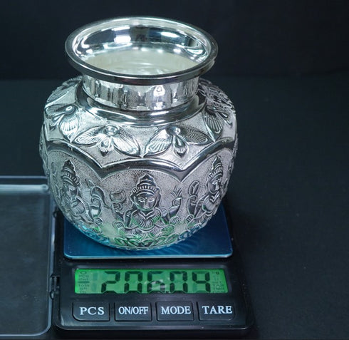 Pure Silver Ashta Laxmi Lota 206.04g By Mahita Collections