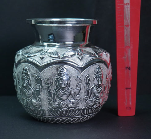 Pure Silver Ashta Laxmi Lota 206.04g By Mahita Collections