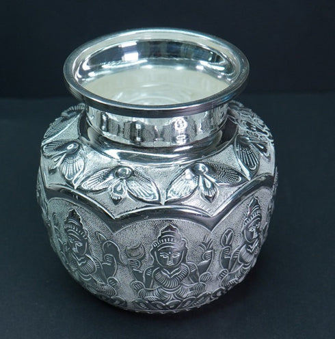 Pure Silver Ashta Laxmi Lota 206.04g By Mahita Collections