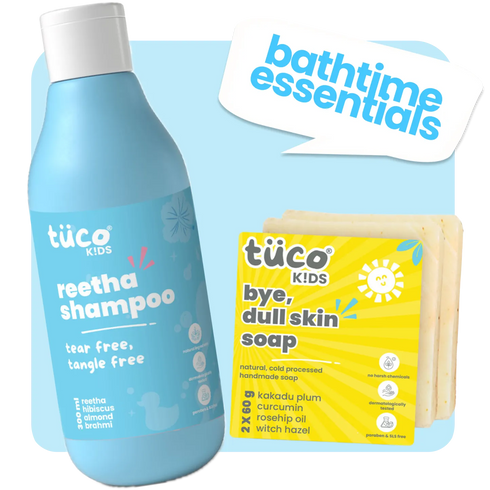 Tuco Bathtime Essentials Kit Dull Skin Handmade Soap (Pack of 2) + Shampoo 300ml