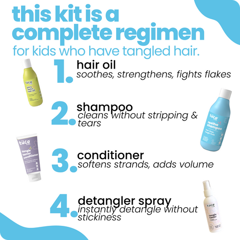 Tuco Ultimate Hair Care Kit Shampoo 300g + Hair Oil 100ml + Conditioner 100g + Hair Detangler 100ml