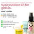Tuco active girls summer essential kit: soothing gel + body mist + sunscreen spf50