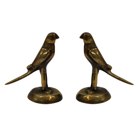 Brass Parrot Statue for Home Decor 55g Pack of 2