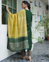 Sudathi Dark Green Cotton Printed Straight Kurta Set With Dupatta