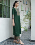 Sudathi Dark Green Cotton Printed Straight Kurta Set With Dupatta