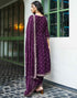 Sudathi Deep Purple Chinnon Printed Straight Kurta Set With Dupatta