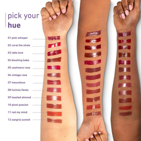 Plum Glassy Glaze Lip Lacquer 3in1 Lipstick + Lip Balm + Gloss 08 Fuchsia Fiesta