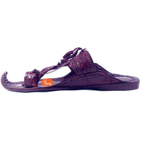 Vhaanfootwear Royal Maharaja Prestigious Antique Designed Shahu Kolhapuri Chappal For Men Red
