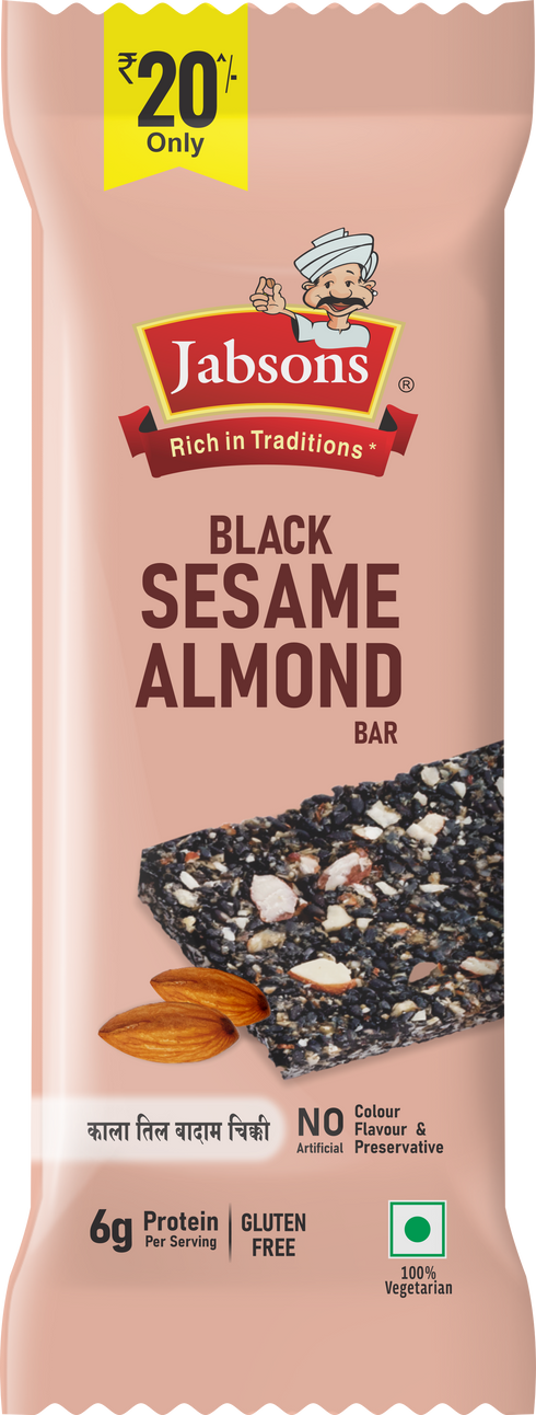 Jabsons Foods Black Sesame Almond Bar