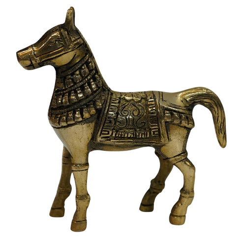 Pure Brass Horse Decorative Showpiece 699g Pack of 1