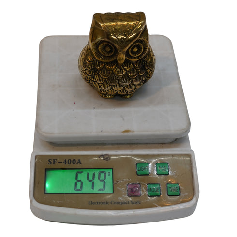 Brass Owl Statue Sculpture- for Goodluck 649g Pack of 1