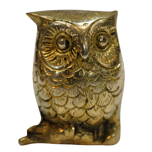 Pure Brass Handcrafted Owl Statue Sculpture 313g Pack of 1