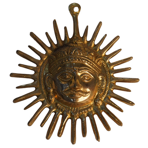 Decorative Sun Idol Face in Brass 600g Set of 1