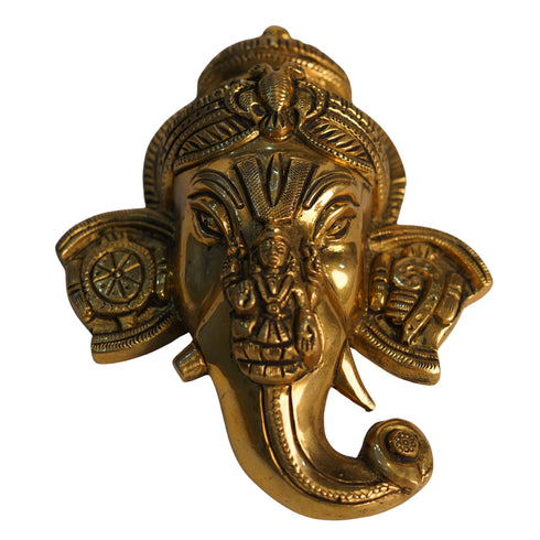 Brass Idol of Ganesha Wall Hanging 860g Set of 1
