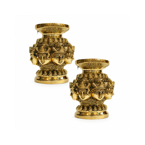 Brass Ashtalakshmi Face Kalash (Pack of 2) 2114g
